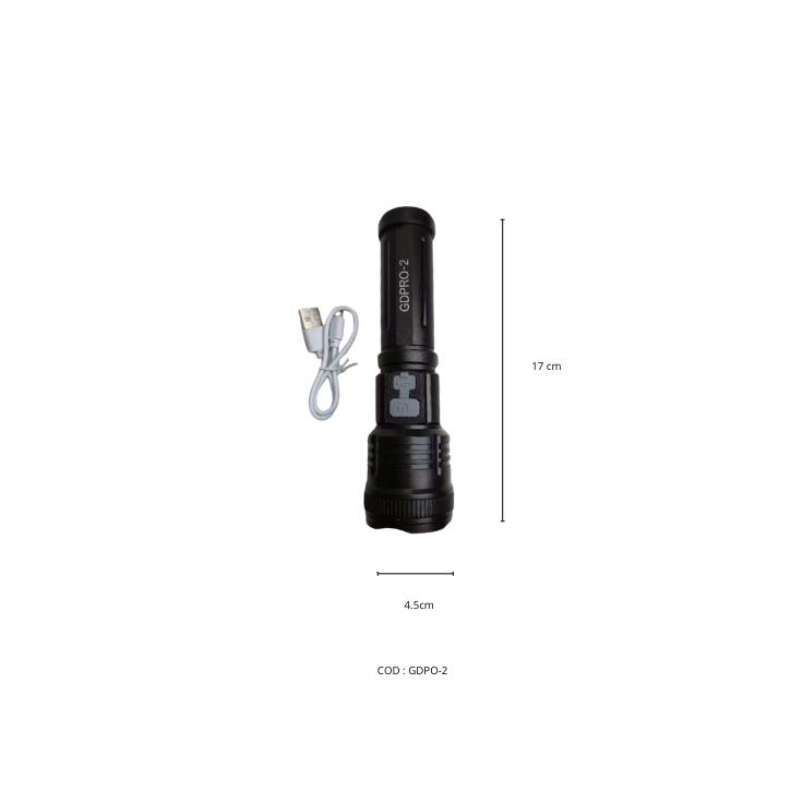 Linterna LED táctico aluminiu - GDPO-2