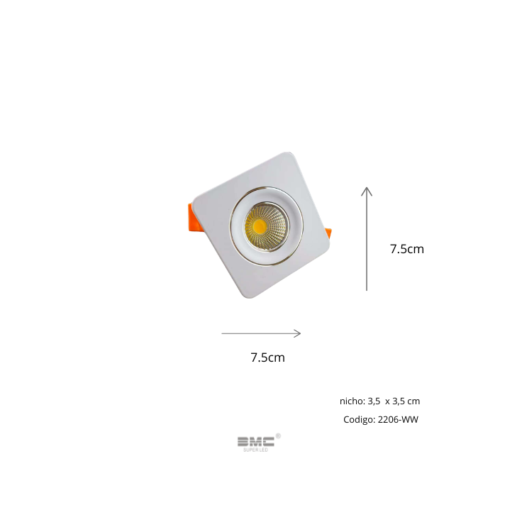 Spot Led Cuadrado NO Direccionable 3000k/6500k