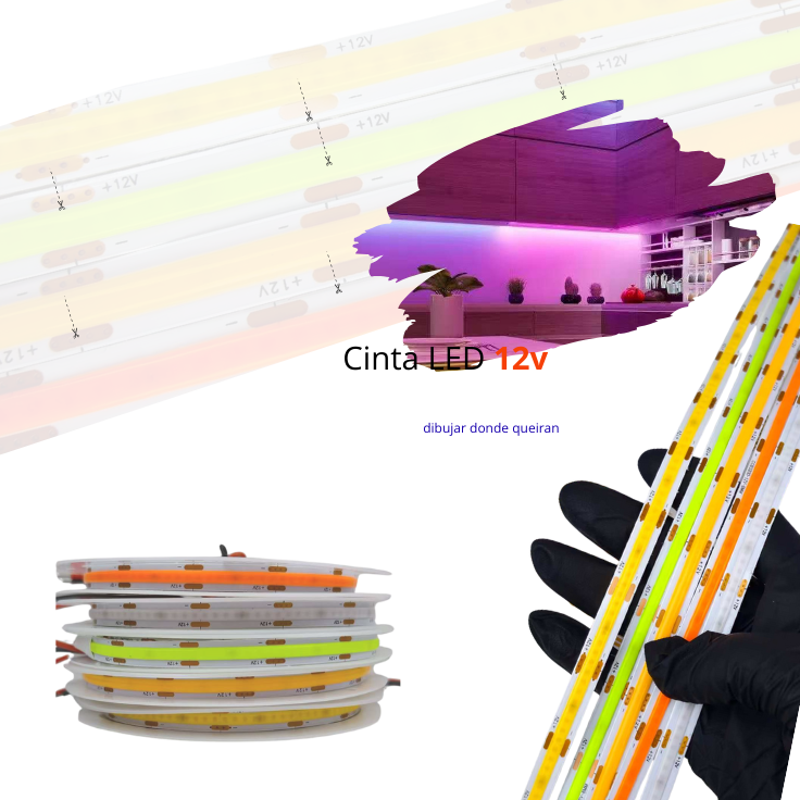 Cinta LED COB continua 12v verde