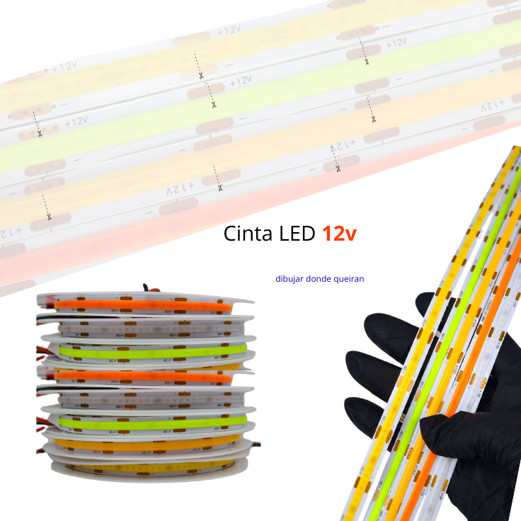 Cinta LED  continua COB  12v Azul