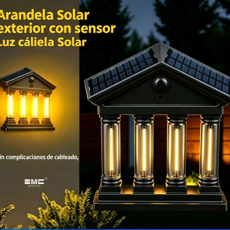 Arandela solar con diseño etilo grego-romano
