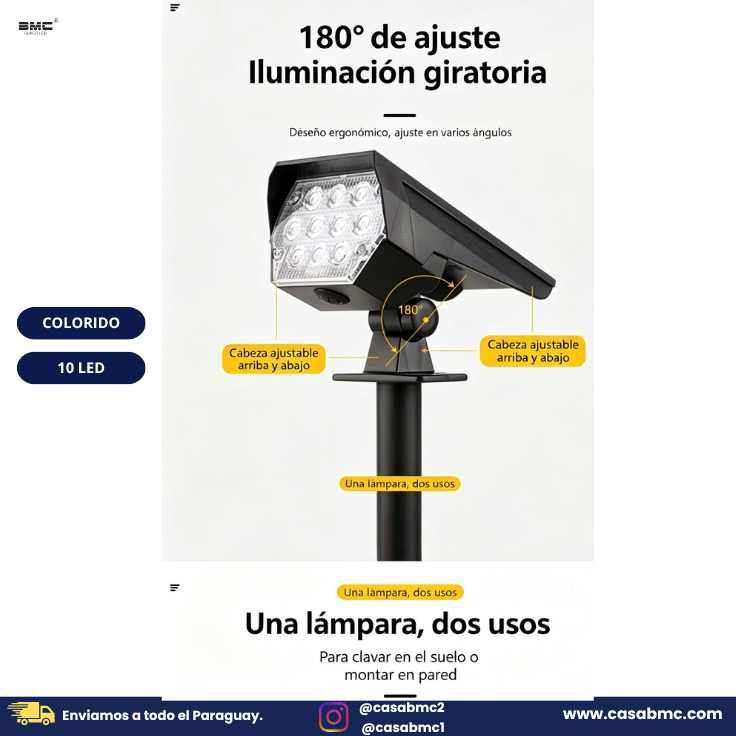 Luz de jardín colorida con estaca
