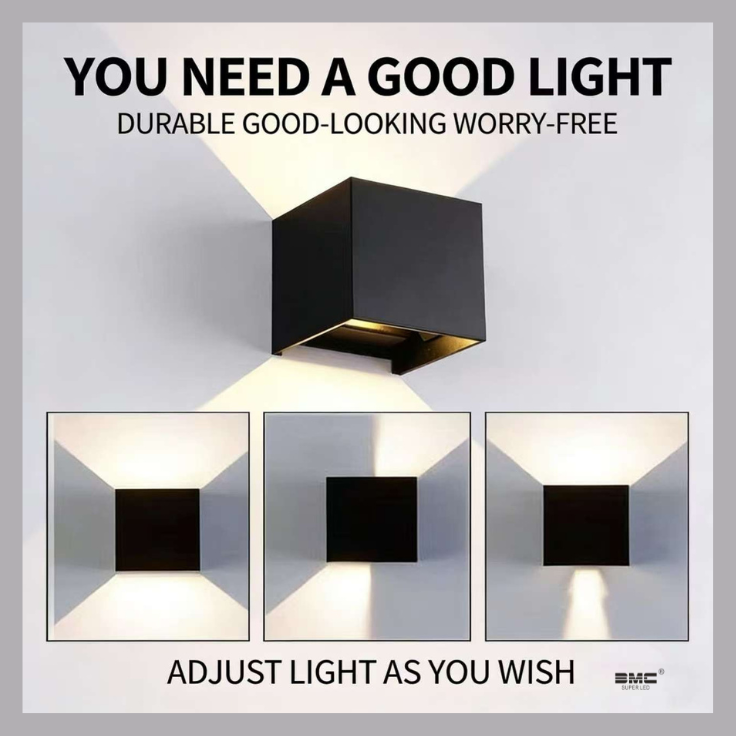 Aplique Pared  Externa Moderna Cuadrada