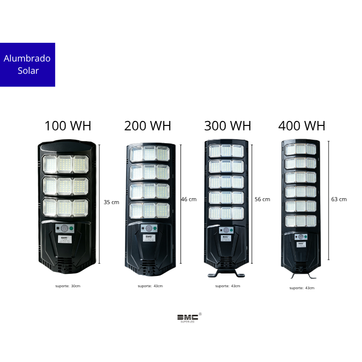 Alumbrado solar con sensor 100W- 400W