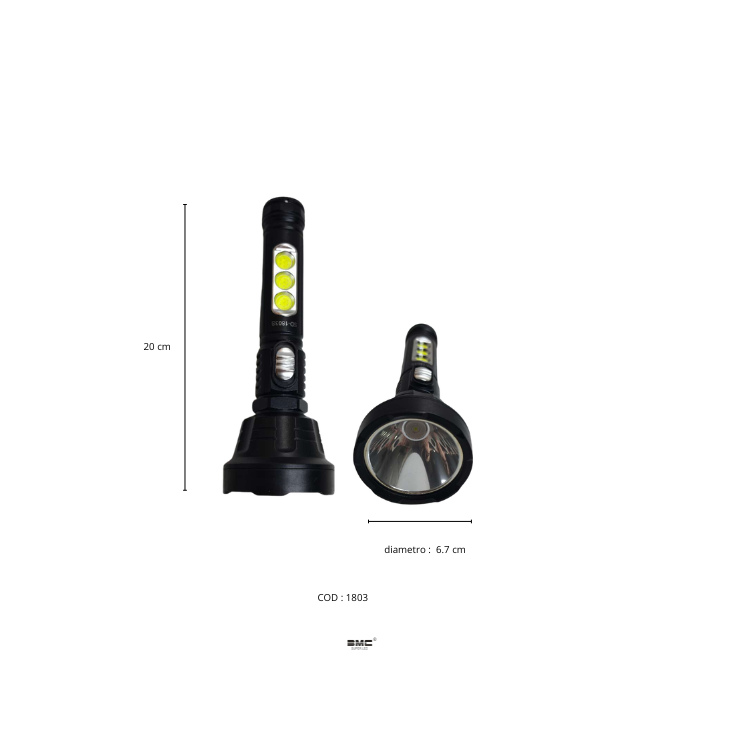Linterna Led táctica negra - 1803