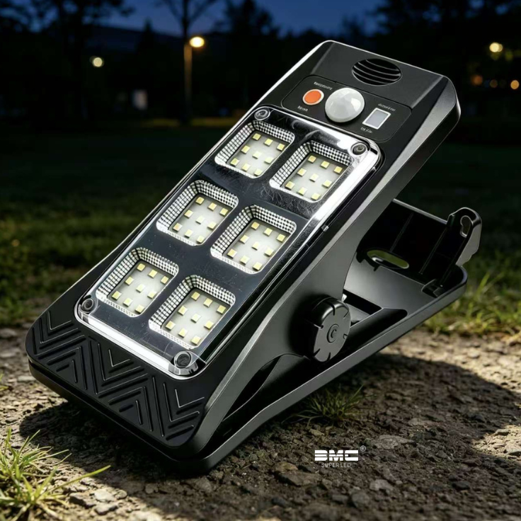 Arandela Solar con pinza portátil con 6 módulos LED