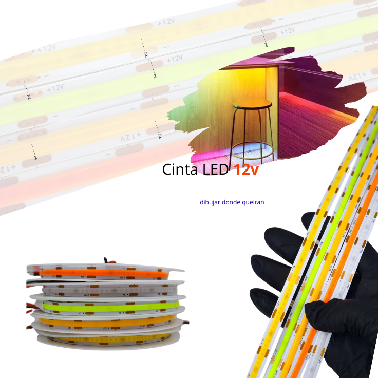 Cinta LED Continua COB 12V rosa