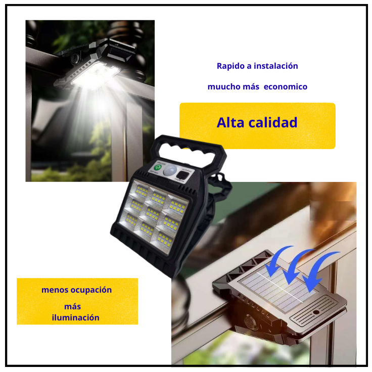 Arandela Solar pinza portátil con 9 modelos de LED