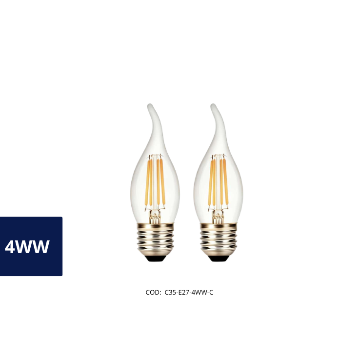 Bombilla LED Filamento Vela  4WW