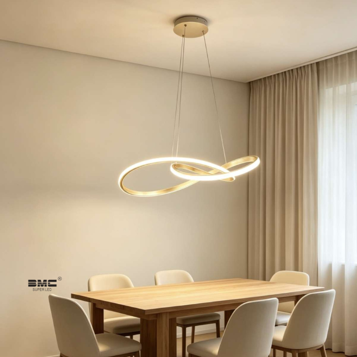 Lámpara Colgante LED doble anillo 3 tonos