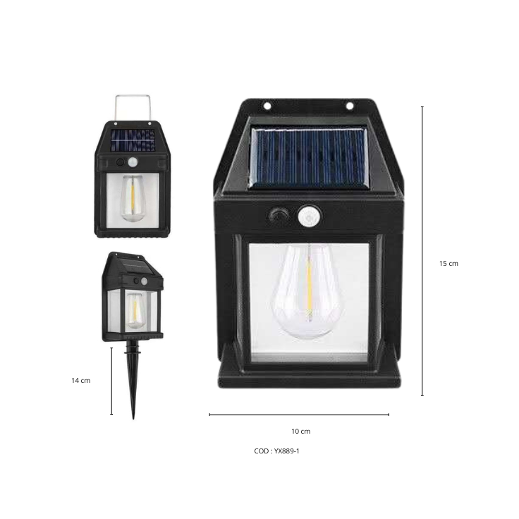 Espeto solar en 2 módulos (LED 3000K)