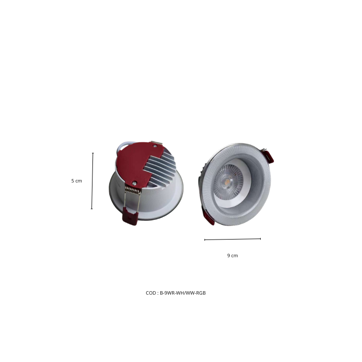 Spot LED redondo 9W + RGB