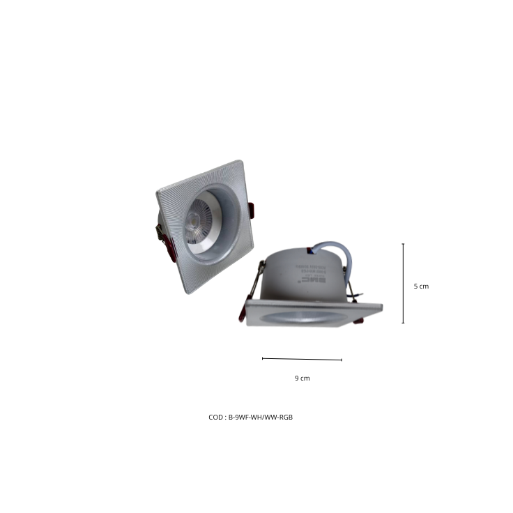 SPOT LED cuadrada  9w con RGB