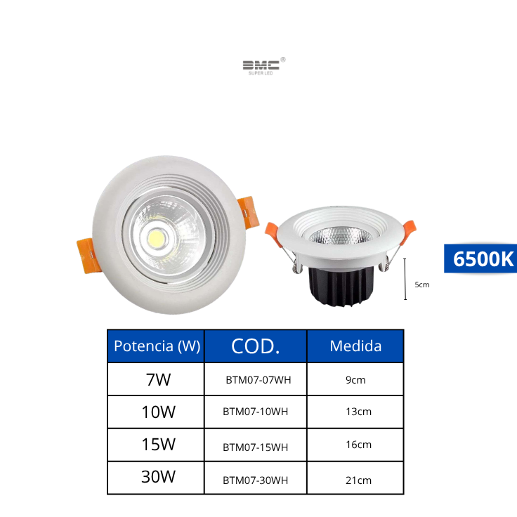 Spot Led embutir 6500K