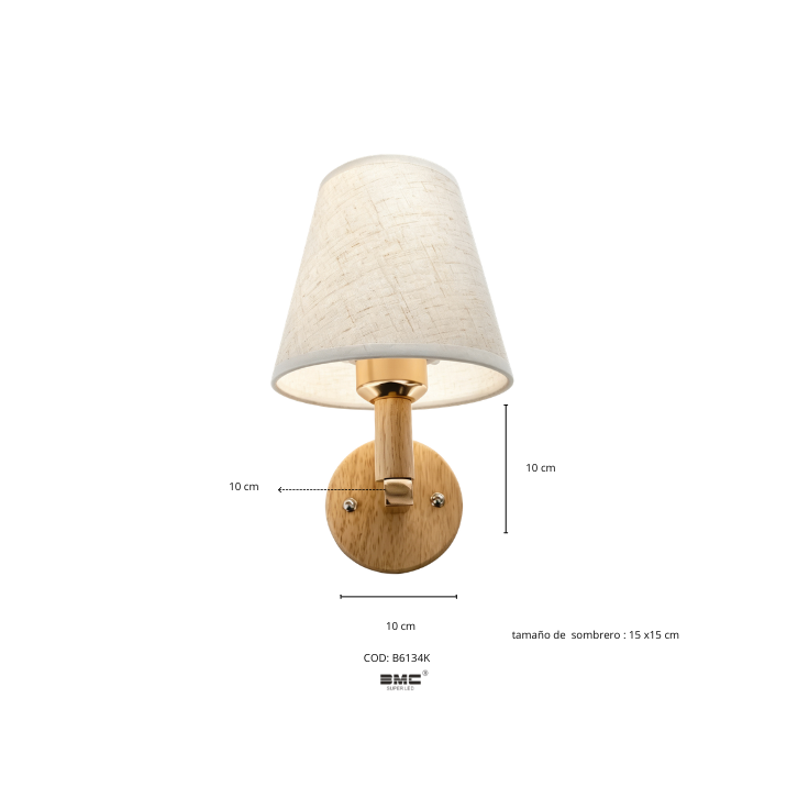 Luminaria de pared Madera creme