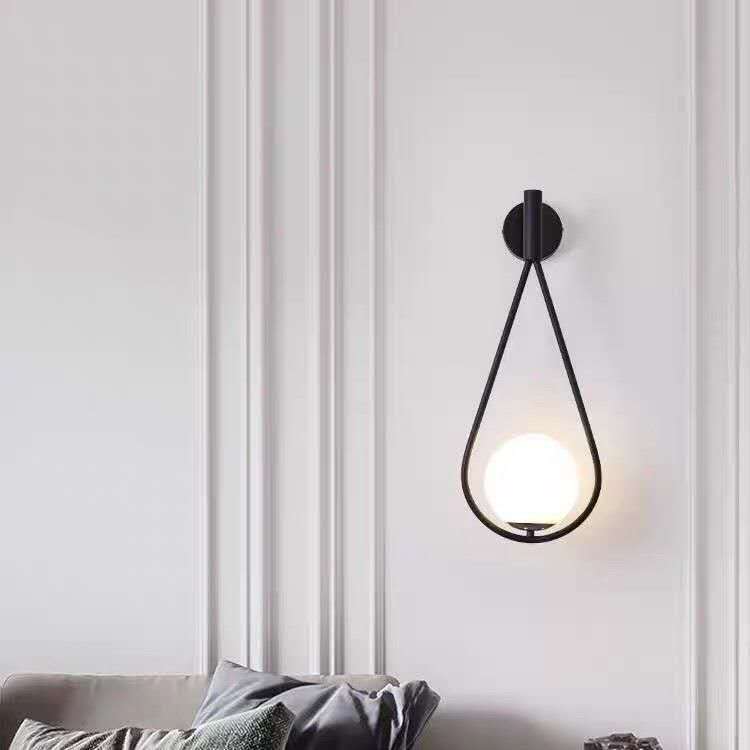 Aplique de Pared Negro con 1 Esfera