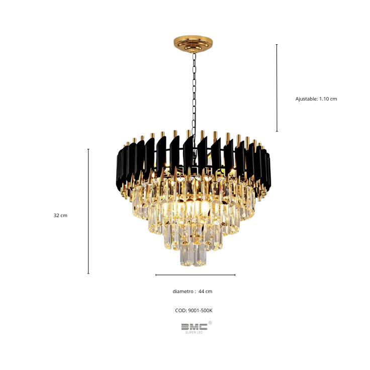 Lustre Cristal Negro