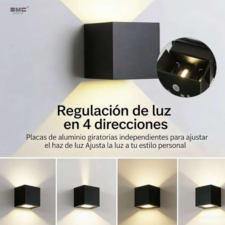 Aplique Pared  Externa Moderna Cuadrada