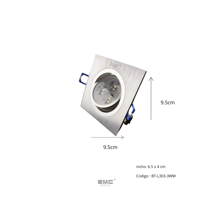 Spot Led Direccional Cuadrado 3000k