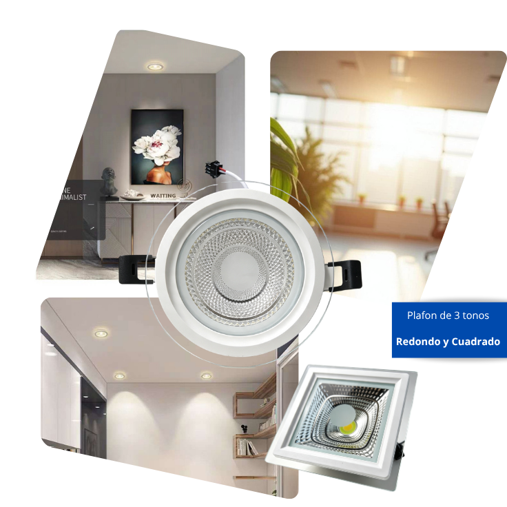 Plafón Led  Redondo embutir 3 tonos