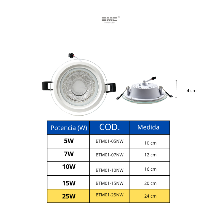 Plafón Led  Redondo embutir 3 tonos