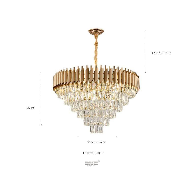 Lustre Cristal Dorado