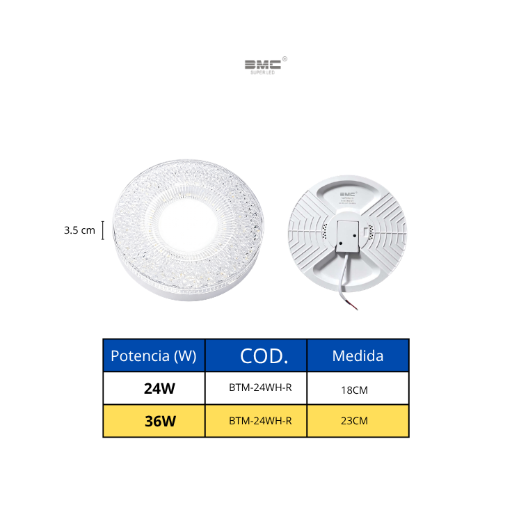 Plafón Led Redondo 6500K