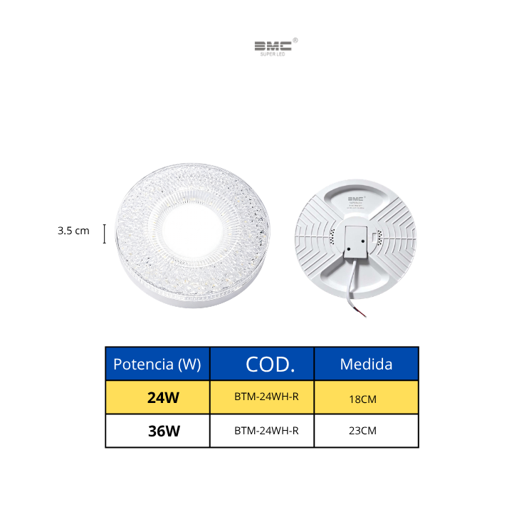 Plafón Led Redondo 6500K