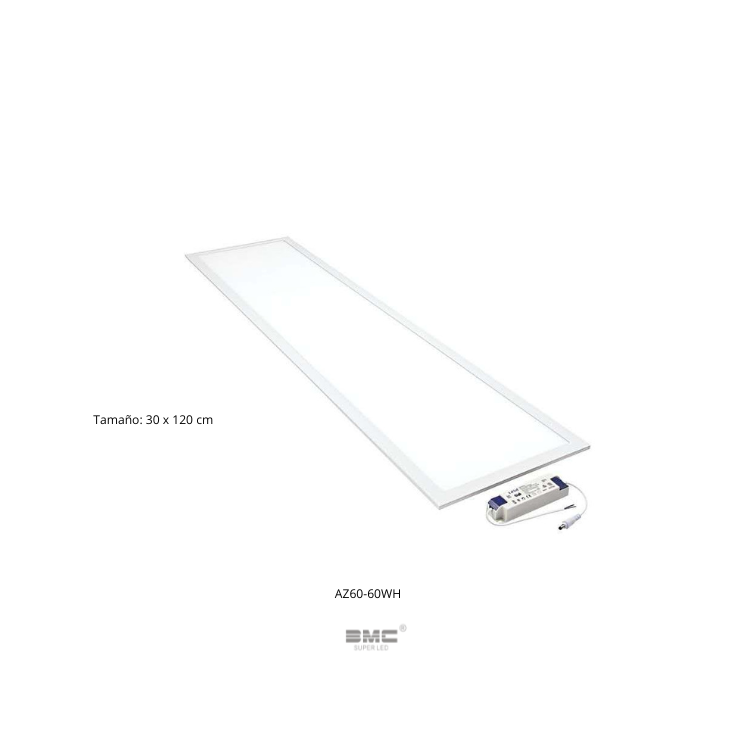 Panel LED 30x 120 cm embutido 6500K 60W