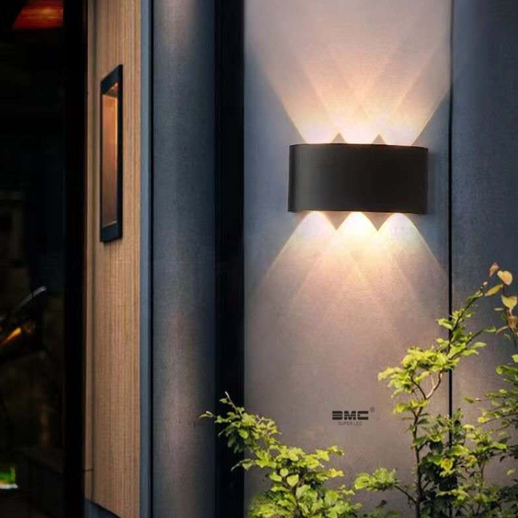 Aplique Pared Externa Moderna Negro en 3 tonalidades