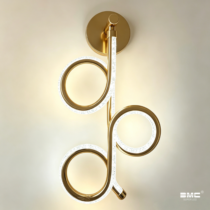 Aplique De Pared Led Dorado 3 tonos