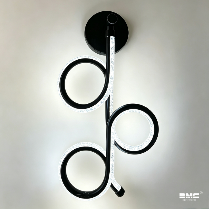 Aplique De Pared Led Negro 3 tonos