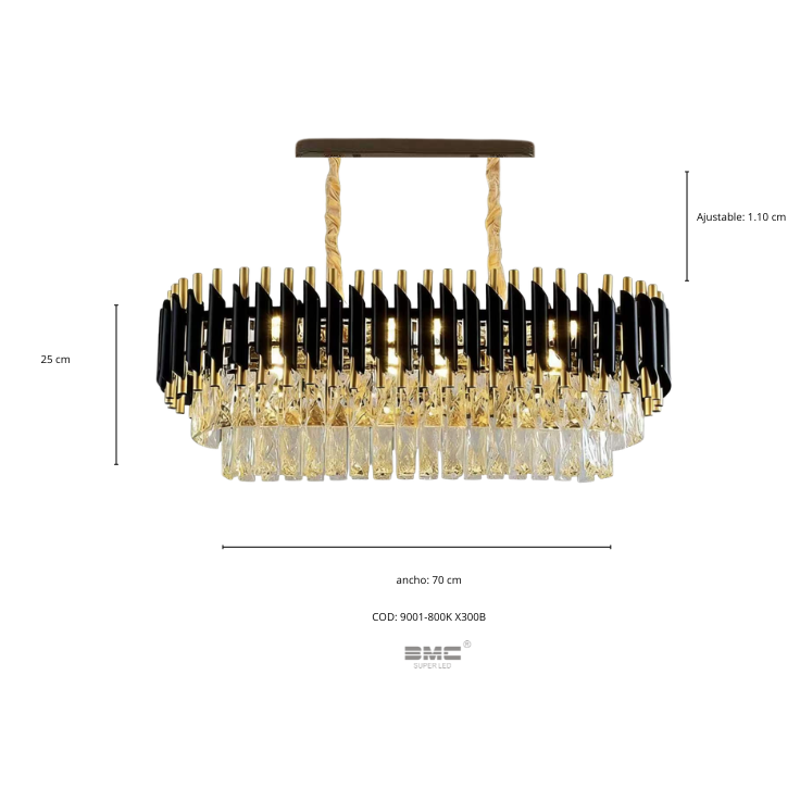 Lustre Cristal Negro