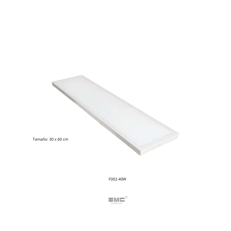 Panel Led 30x 60cm Sobreponer 6500K 40W