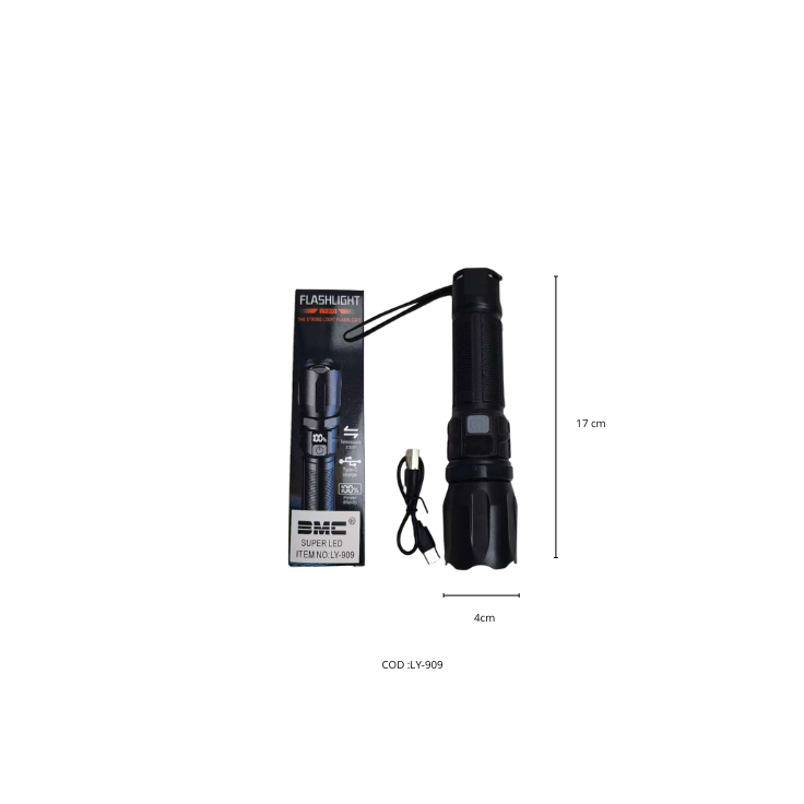 Linterna  LED táctica negro -LY-909