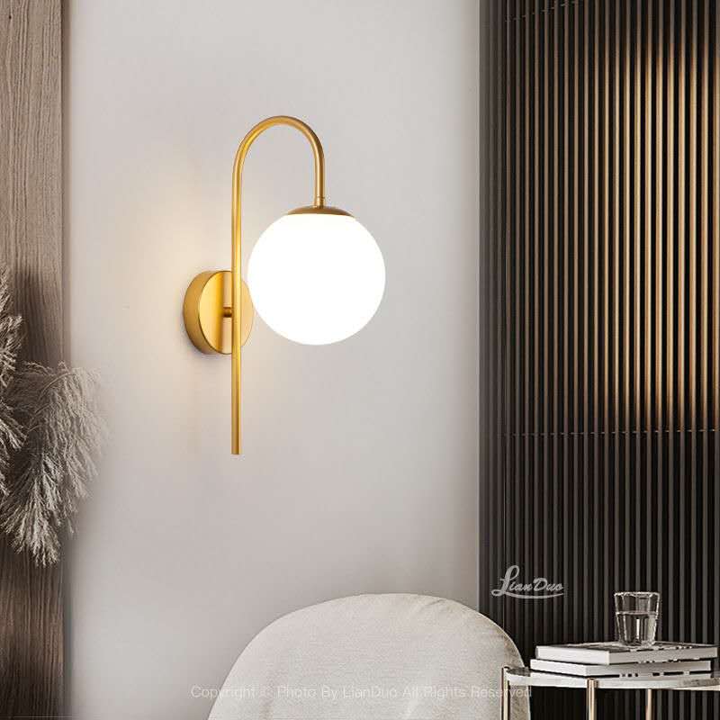 Aplique de Pared Dorado con 1 Esfera